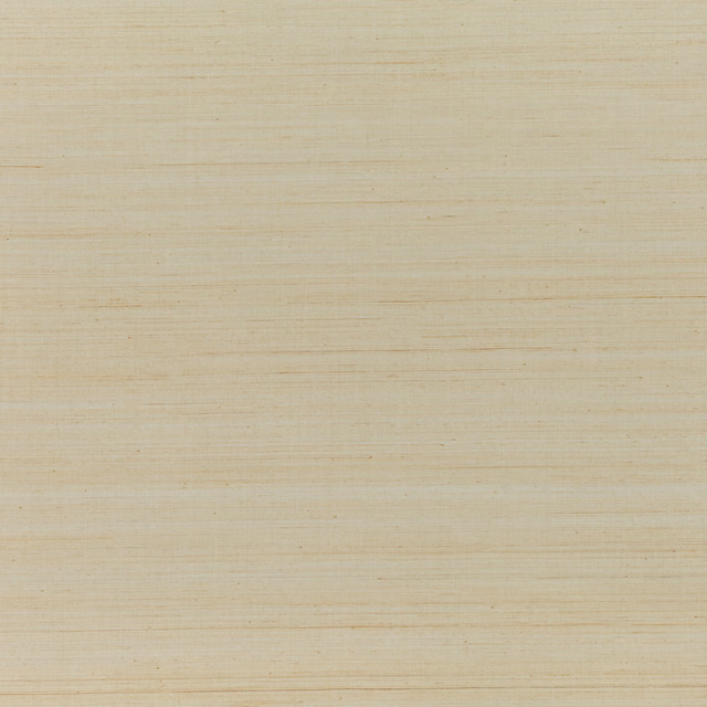 Pale warm-beige grasscloth wallpaper with fine horizontal lines and subtle darker flecks