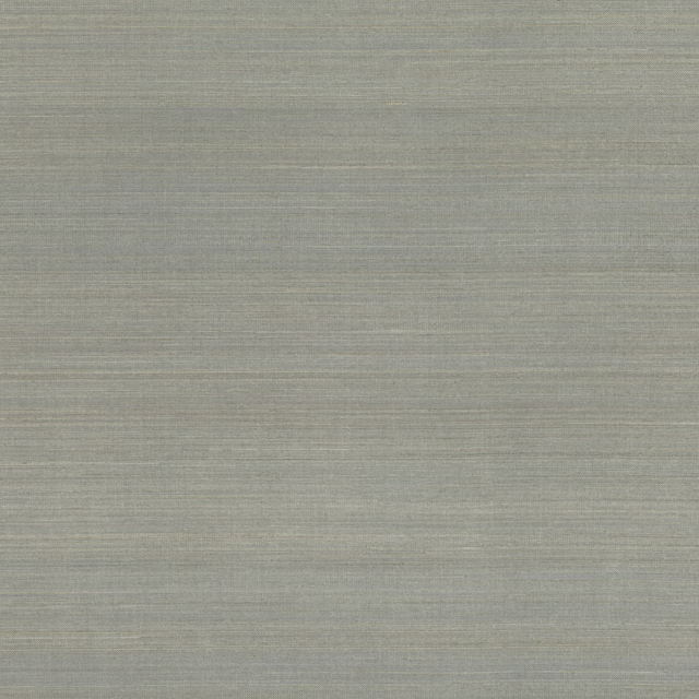 Muted grey-sage grasscloth wallpaper with fine horizontal textural striations