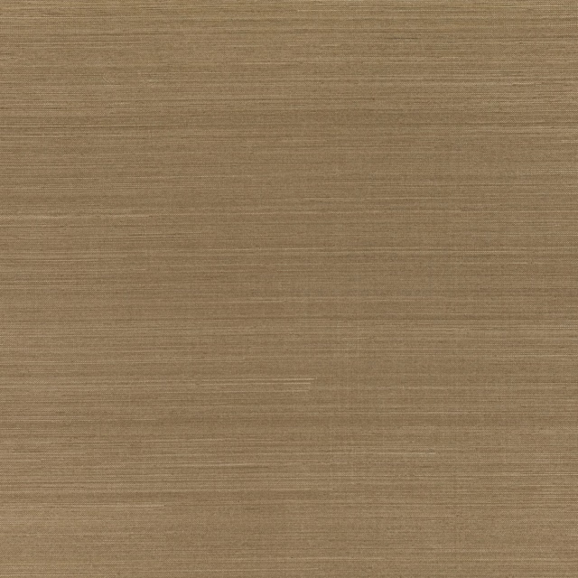 Muted ochre-brown grasscloth wallpaper with fine horizontal fibres and softly varied shading