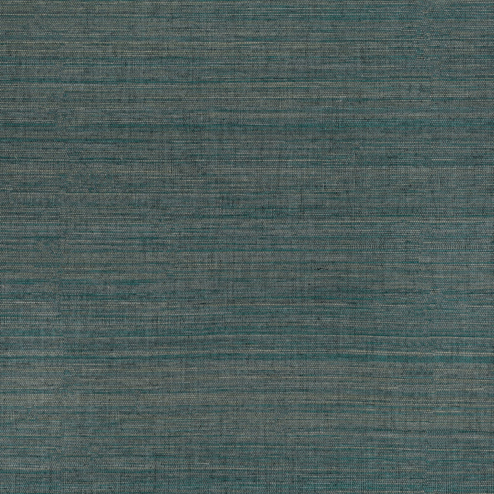 Muted teal blue-green grasscloth wallpaper with fine horizontal woven striations