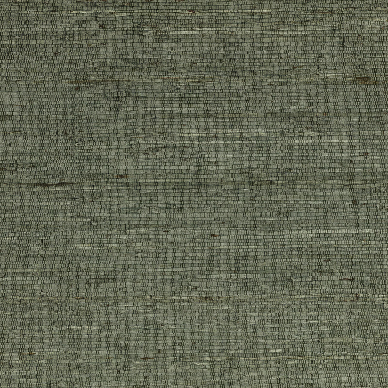 Muted olive-grey wallpaper with fine horizontal grasscloth texture and mottled tonal variation