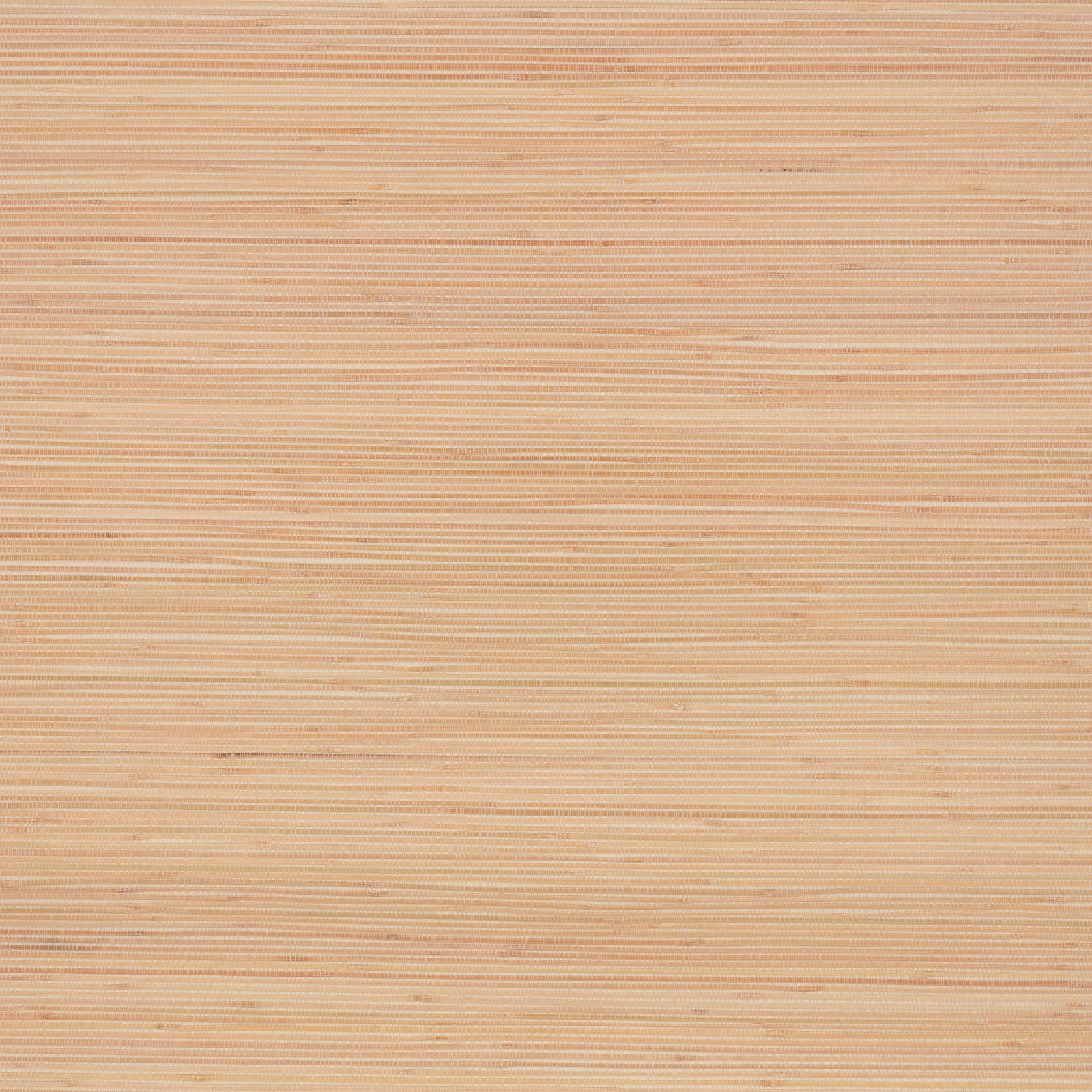 Warm straw-beige grasscloth wallpaper with fine horizontal peach and honey striations