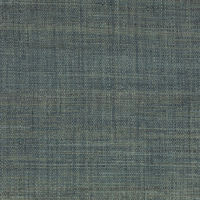 Blue-grey Atlantic wallpaper with fine horizontal bands and tactile woven-looking texture