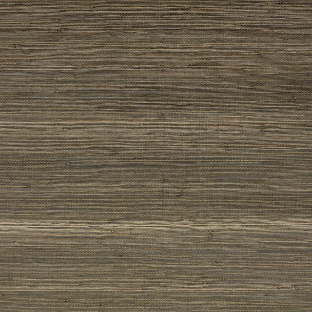 Muted olive-brown grasscloth wallpaper with fine horizontal striations and earthy depth