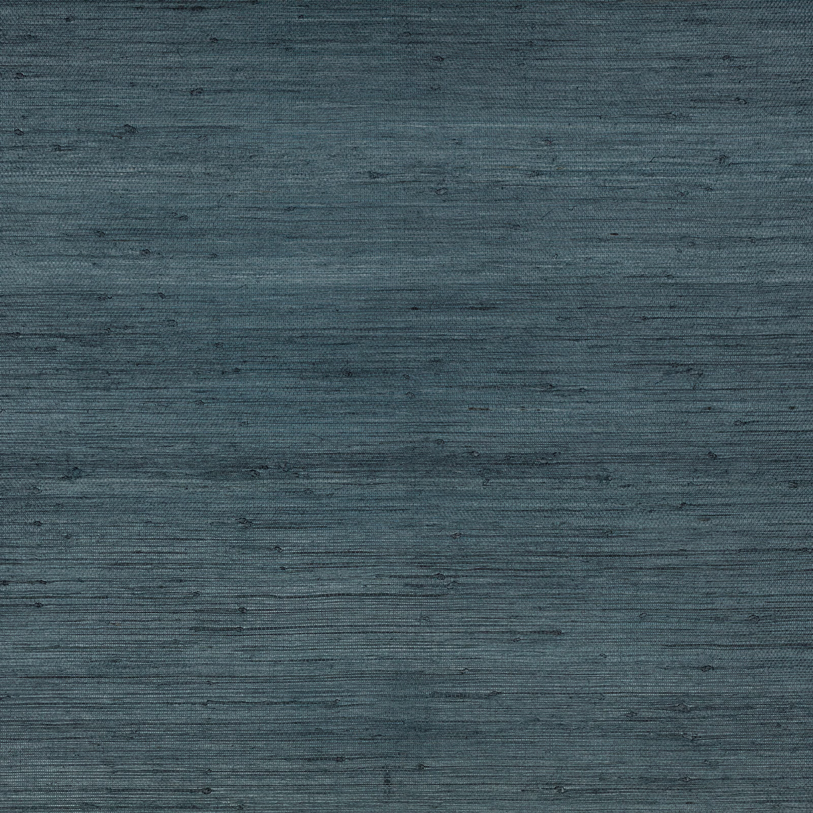 Deep ocean blue-grey wallcovering with fine horizontal grasscloth fibres and darker striations