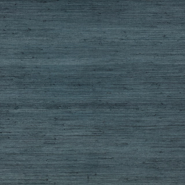 Deep ocean blue-grey wallcovering with fine horizontal grasscloth fibres and darker striations