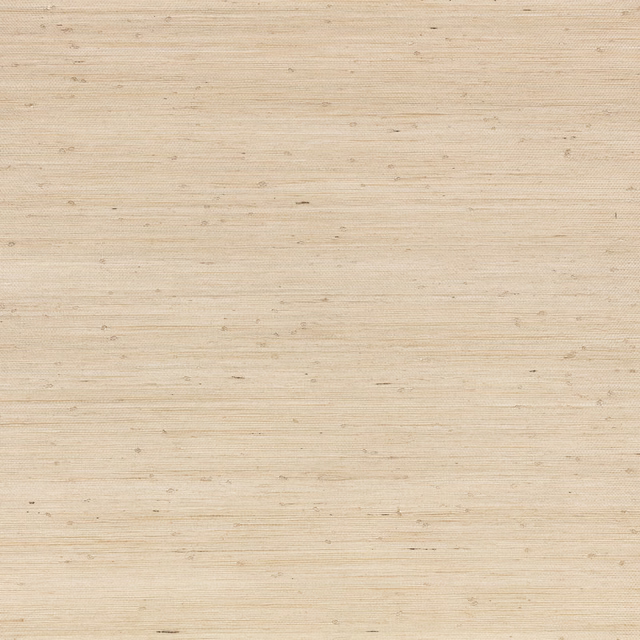 Pale stone grasscloth wallpaper with fine horizontal lines and scattered natural slubs