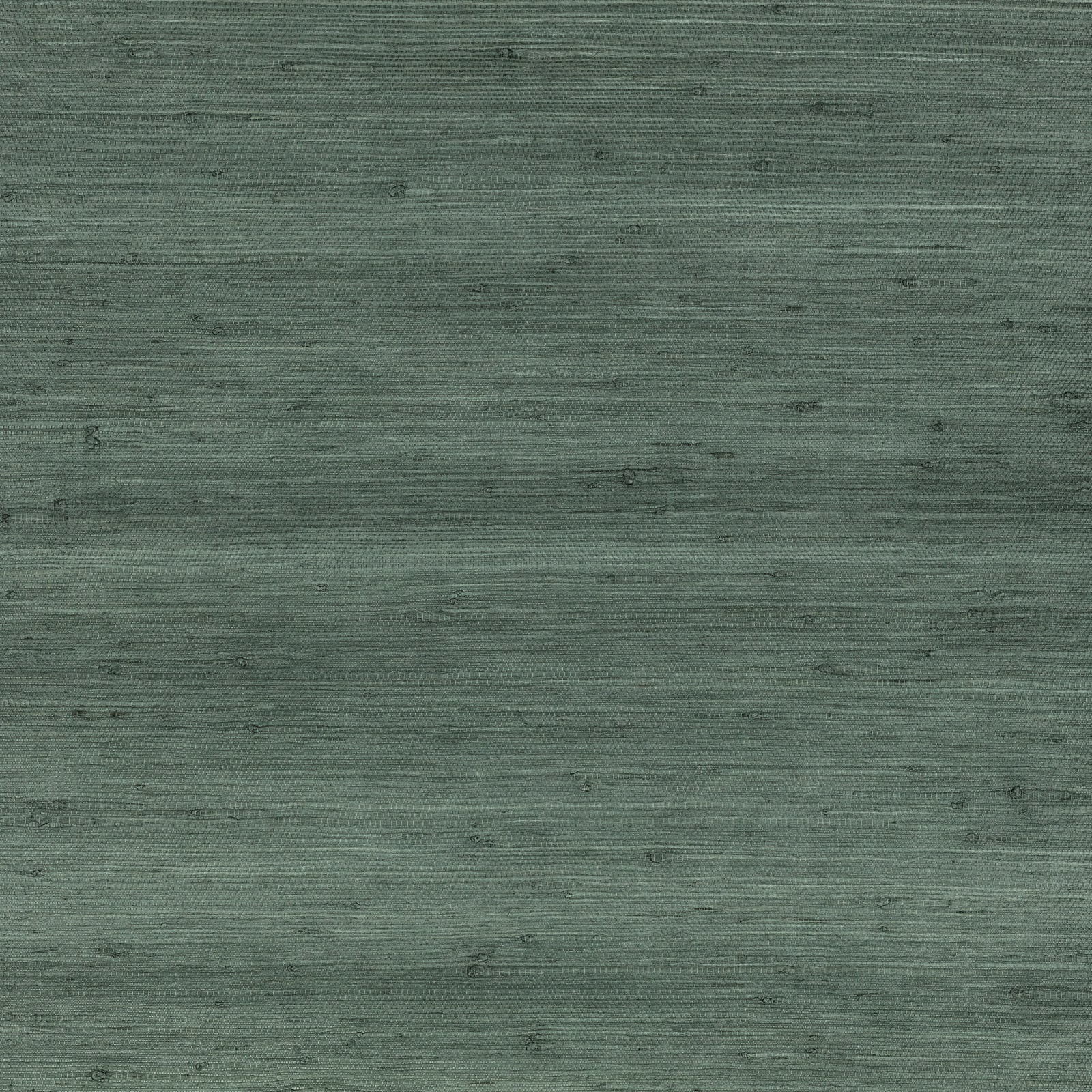 Muted blue-green grasscloth wallpaper with fine horizontal striations and weathered texture