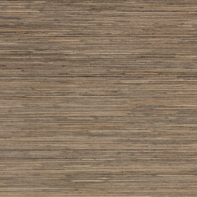 Muted taupe-brown wallpaper with fine, irregular horizontal reed-like striations