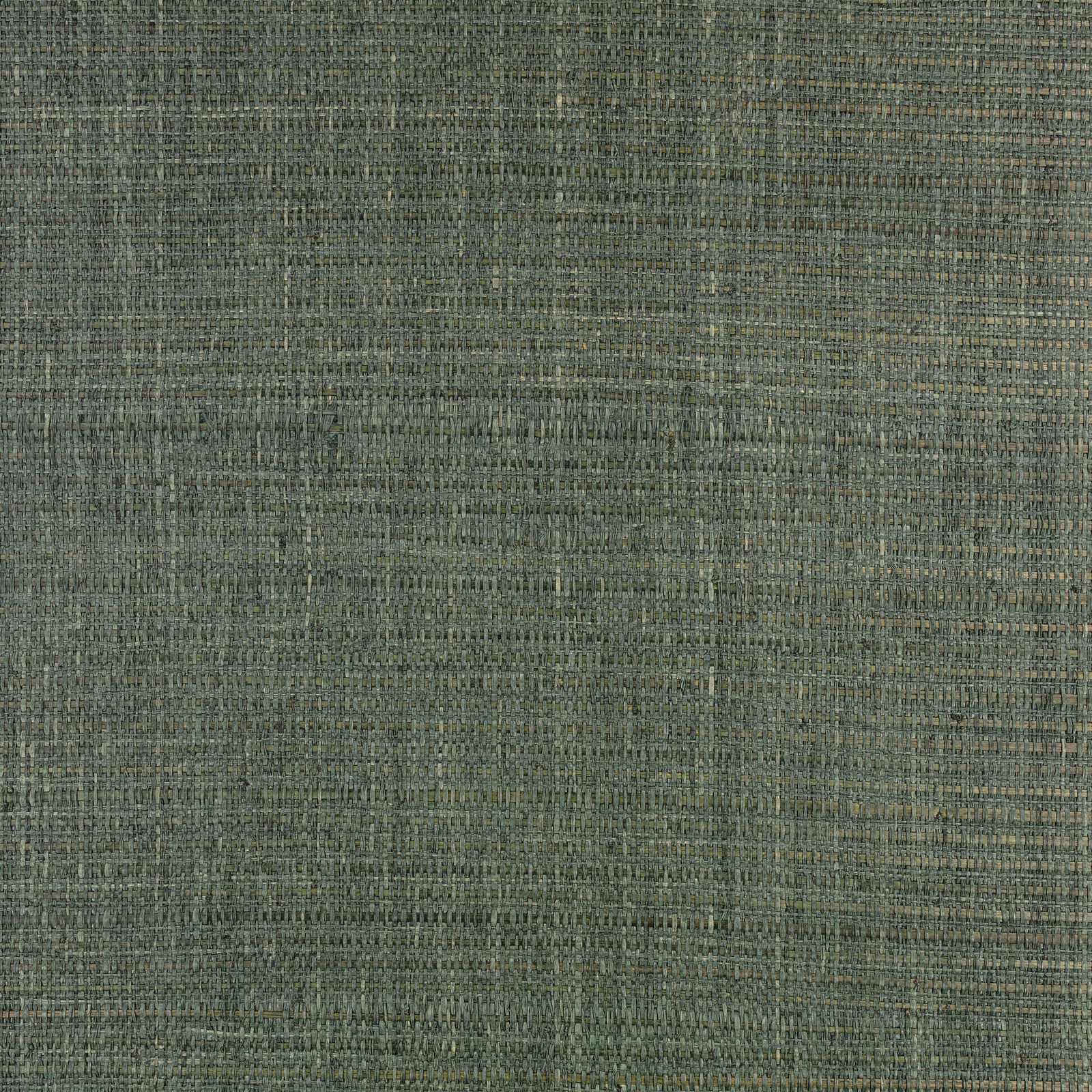 Muted Atlantic blue-green wallpaper with fine crosshatched grasscloth texture and tonal vertical fibres