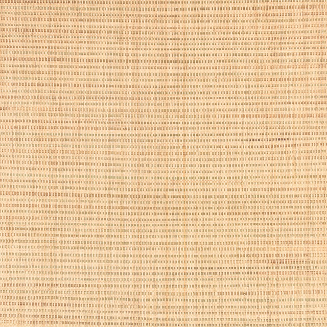 Warm natural beige wallpaper with fine irregular woven grid texture