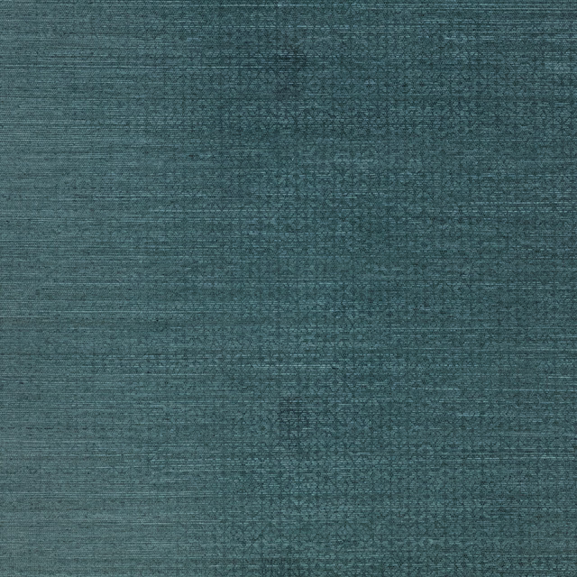 Deep ocean teal wallpaper with horizontal striations and subtle faceted tracery