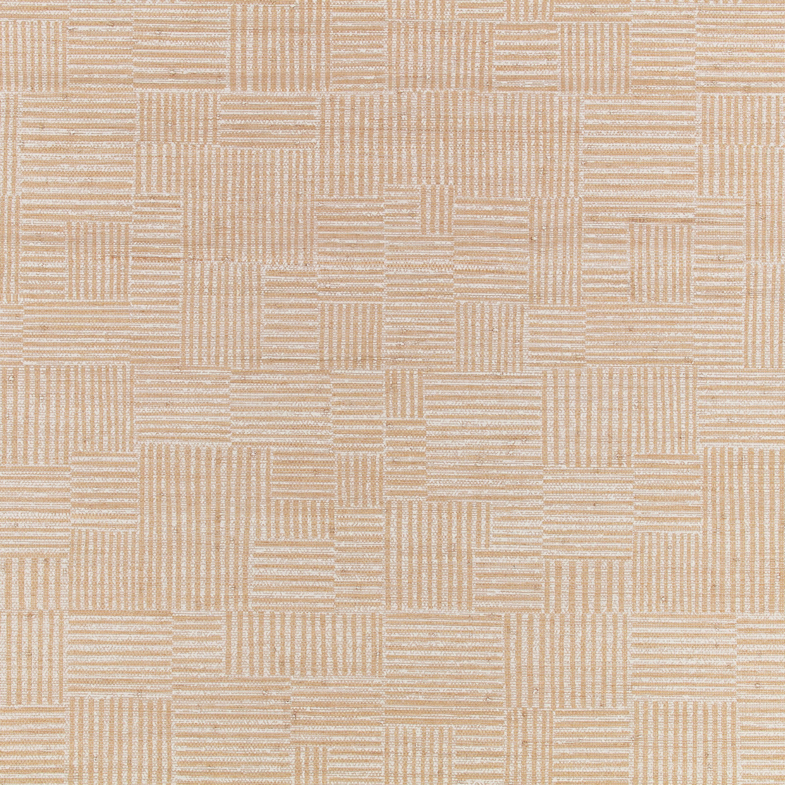 Warm sand-beige wallpaper with ivory horizontal and vertical rectangular stripes