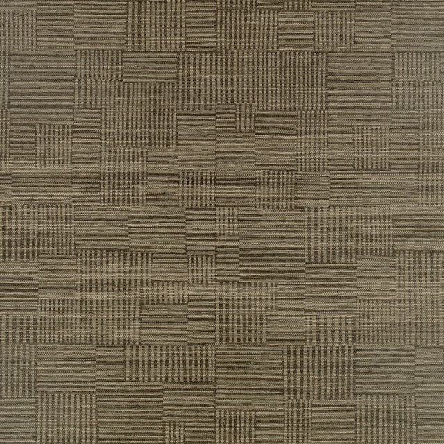 Muted olive-taupe wallpaper with interlocking horizontal and vertical lined rectangles