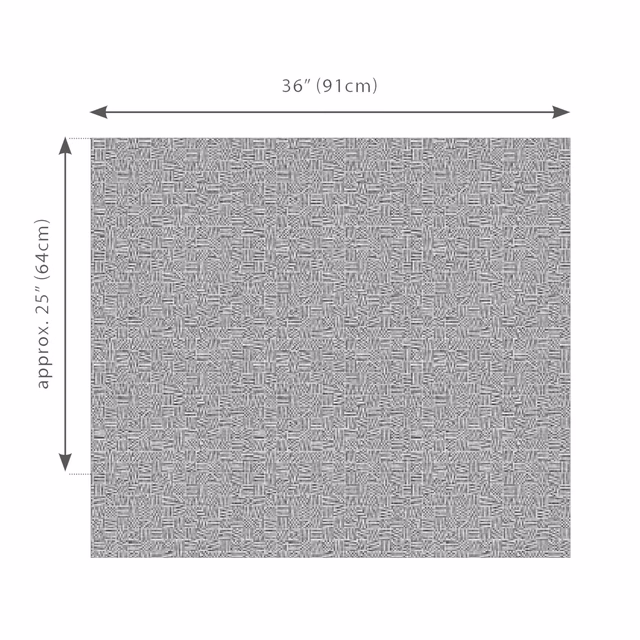 Pale alabaster-grey wallpaper with dense miniature interlocking linear maze marks