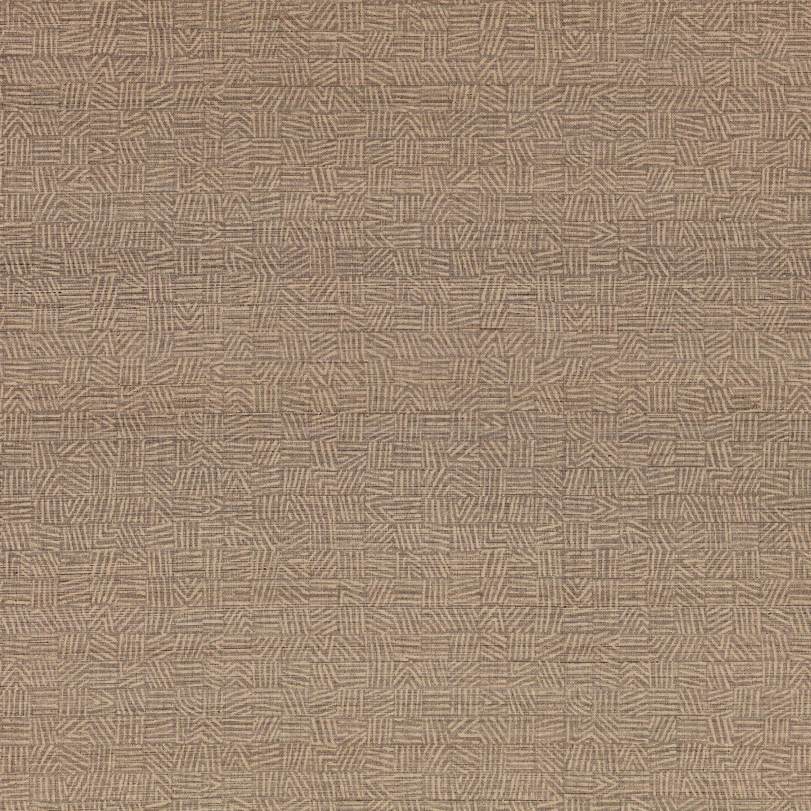 Powder taupe-beige wallpaper with fine interlocking maze lines and subtle woven texture