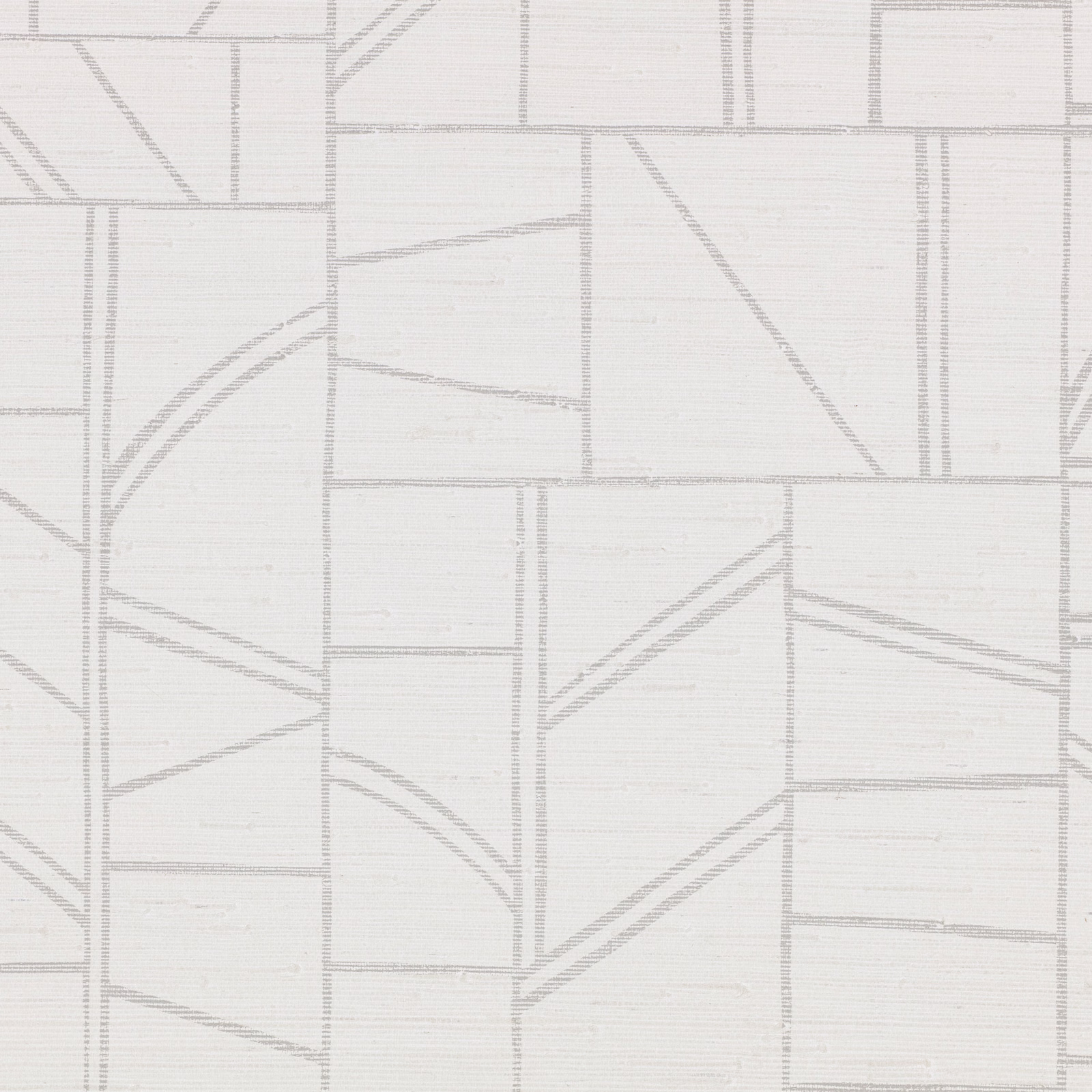 Chalk white wallpaper with fine grey geometric blocks and horizontal striation