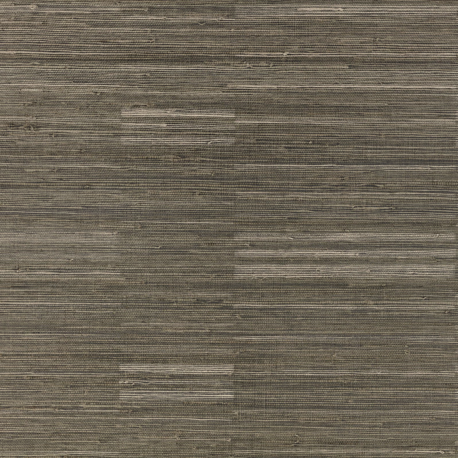 Muted taupe-brown wallpaper with fine irregular horizontal grasscloth-like striations