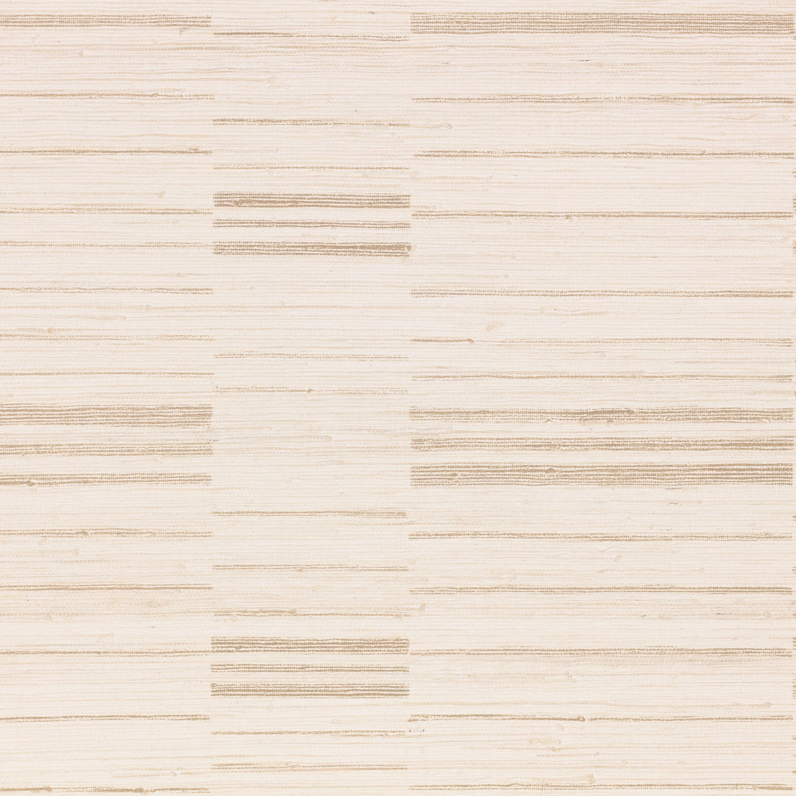 Warm white wallpaper with fine taupe striations and broken horizontal bands