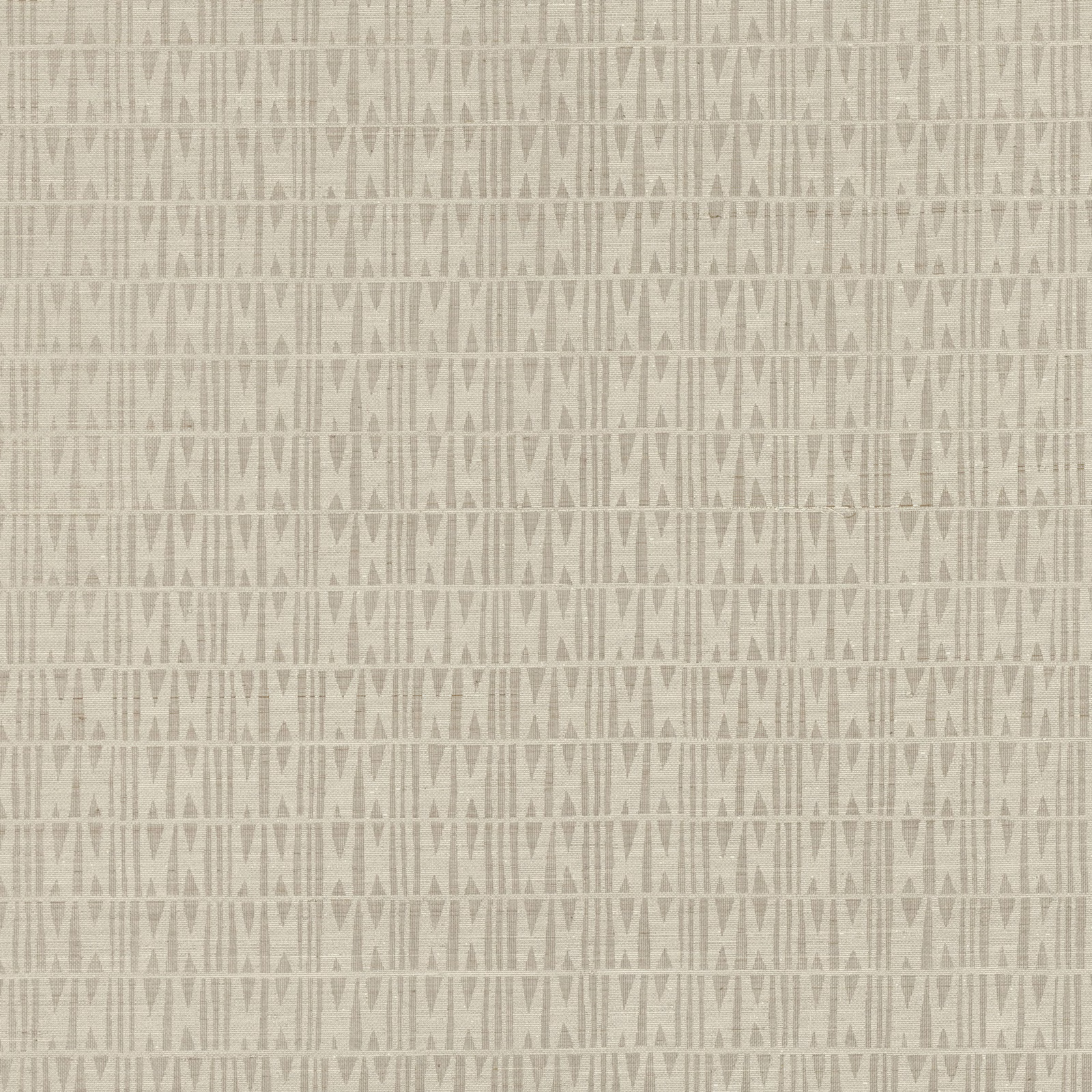 Pale parchment wallpaper with muted taupe geometric columns and fine horizontal lines
