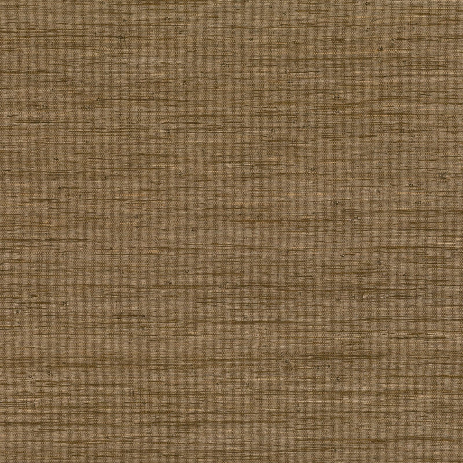 Warm ochre-brown grasscloth wallpaper with subtle, irregular horizontal woven lines