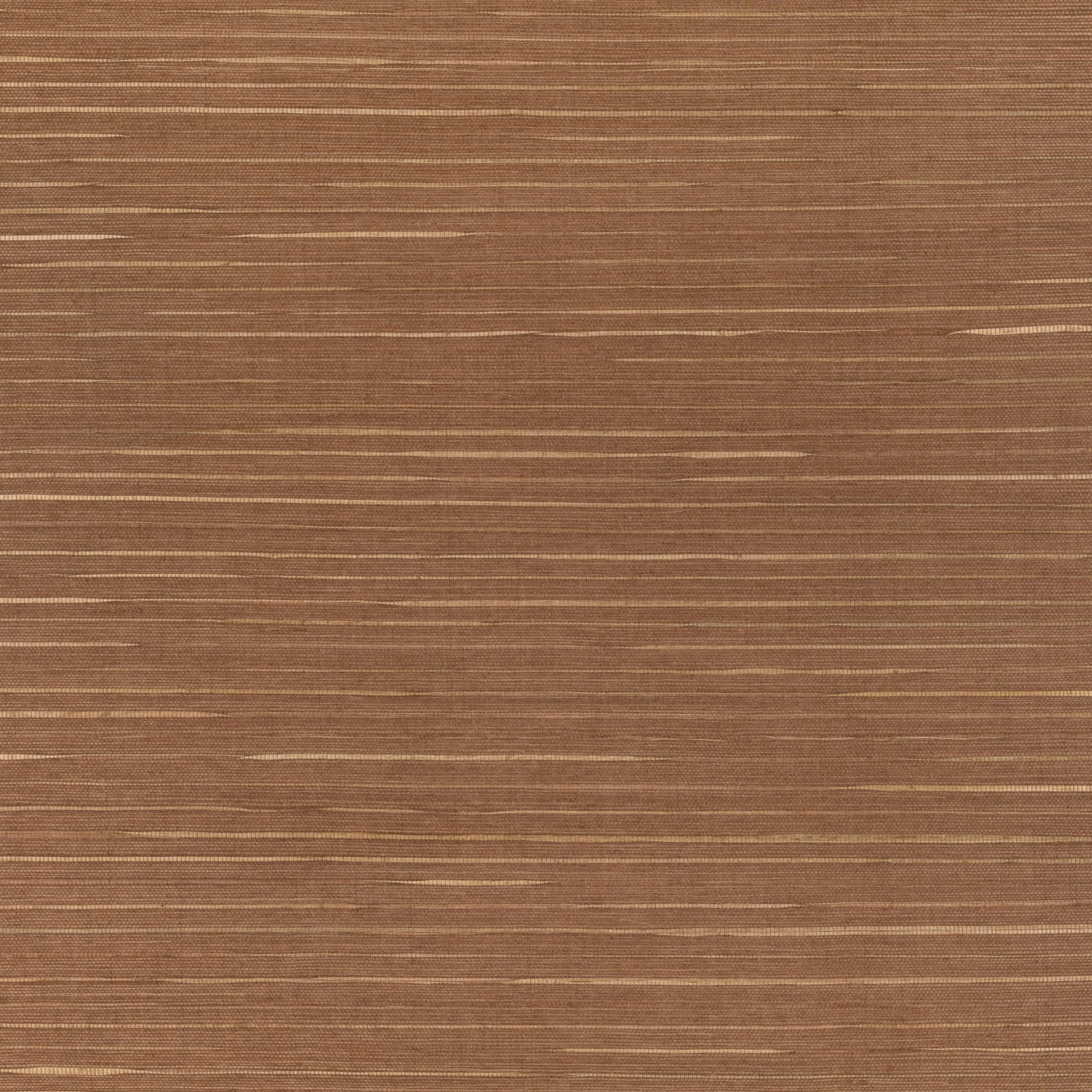 Warm paprika-brown wallpaper with fine, uneven horizontal lines and subtle woven texture