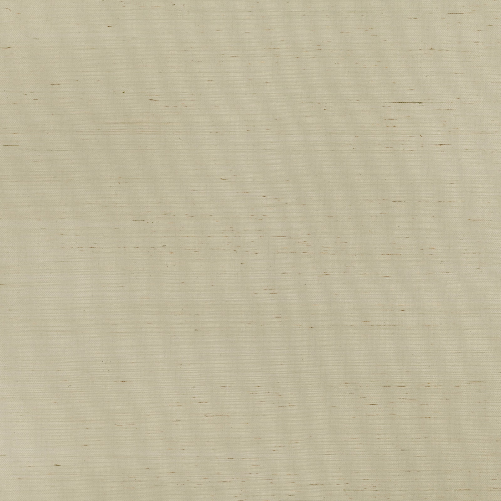 Pale shell beige wallpaper with fine horizontal grasscloth striations and subtle dark flecks