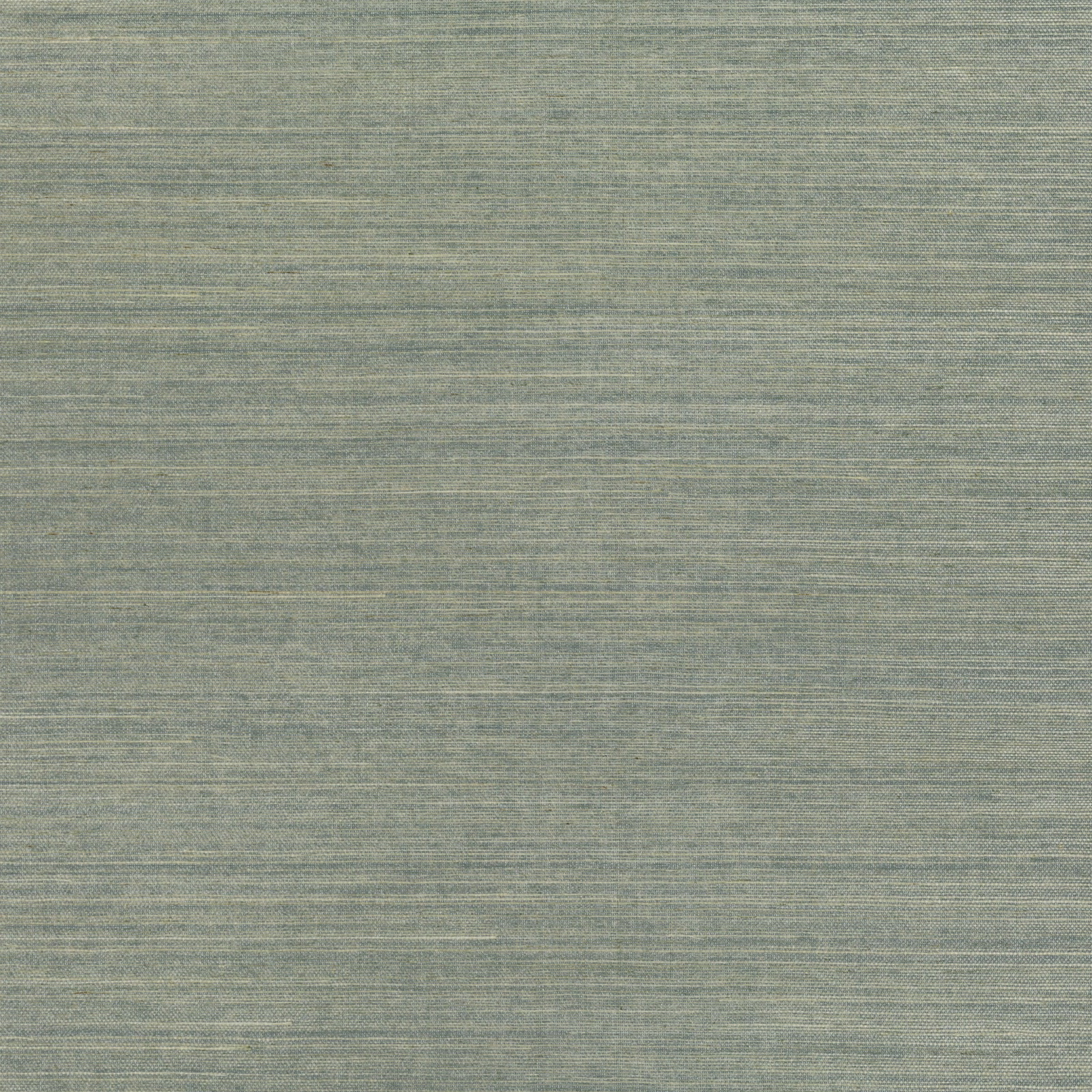 Muted grey-green grasscloth wallpaper with fine horizontal striations and layered texture
