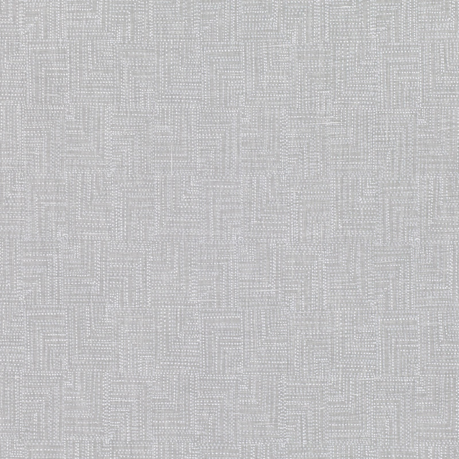 Cool lake-grey woven textile with a fine white broken maze pattern