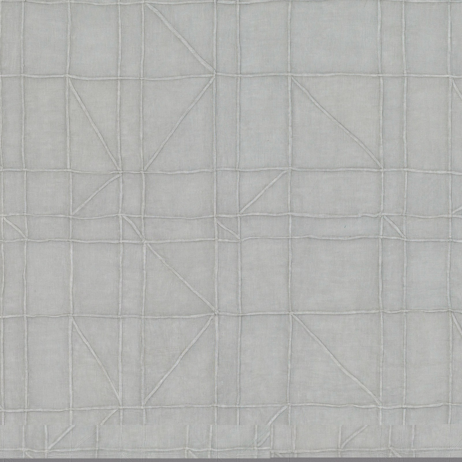 Pale blue-grey Pennant textile with raised grid and triangular linework