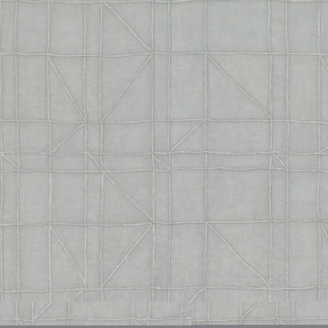 Pale blue-grey Pennant textile with raised grid and triangular linework