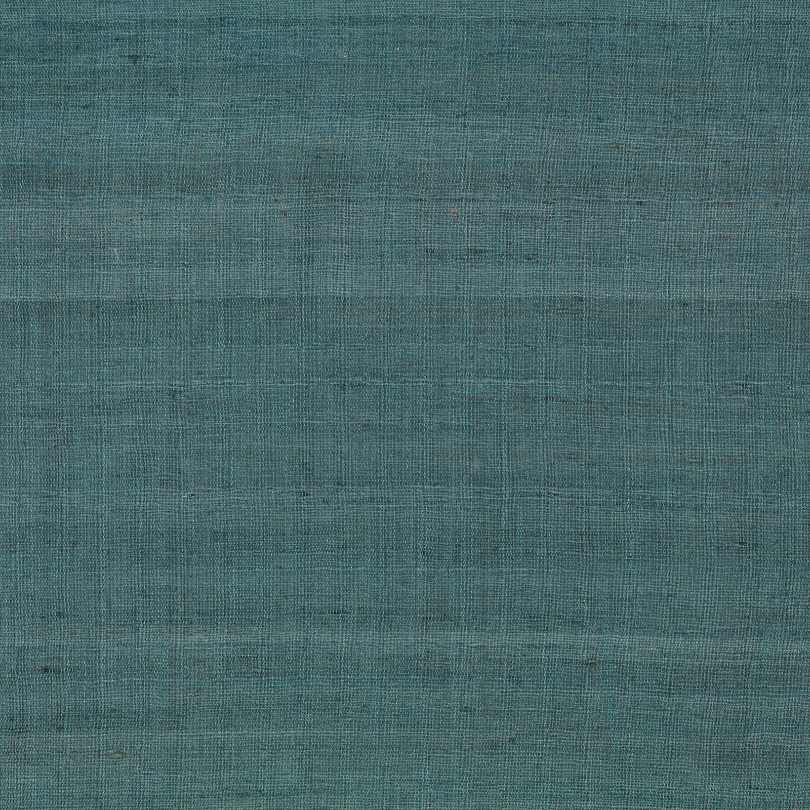 Muted peacock teal woven fabric with fine horizontal slubs and crosshatching