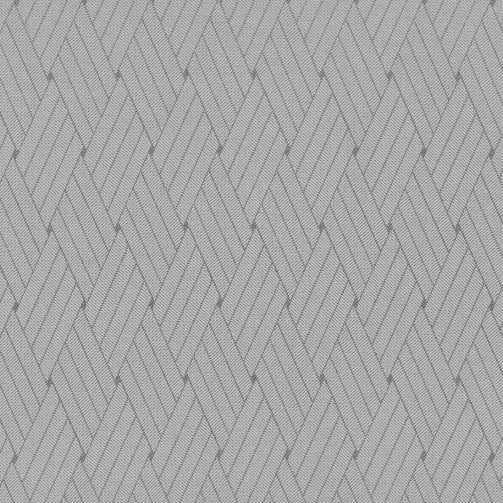 Cool aluminium-grey fabric with interlocking chevrons and fine diagonal woven lines