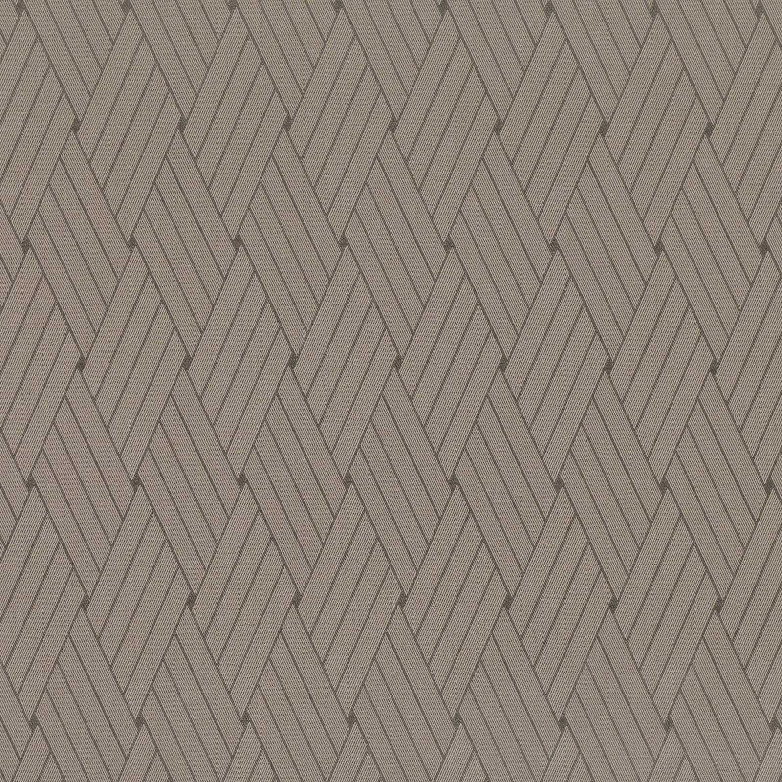 Muted bronze-taupe woven fabric with interlocking angular chevrons and fine linear texture