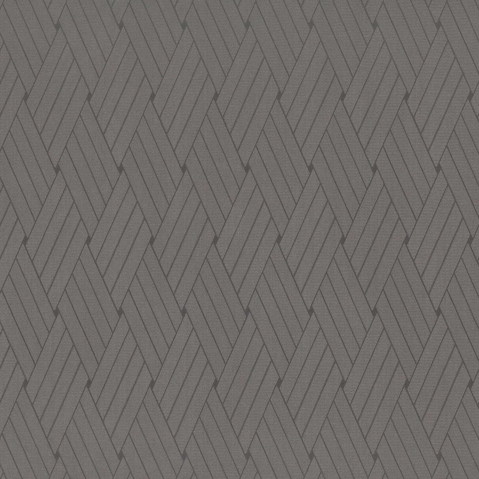Taupe-grey woven swatch with fine ribs and interlocking angular chevrons