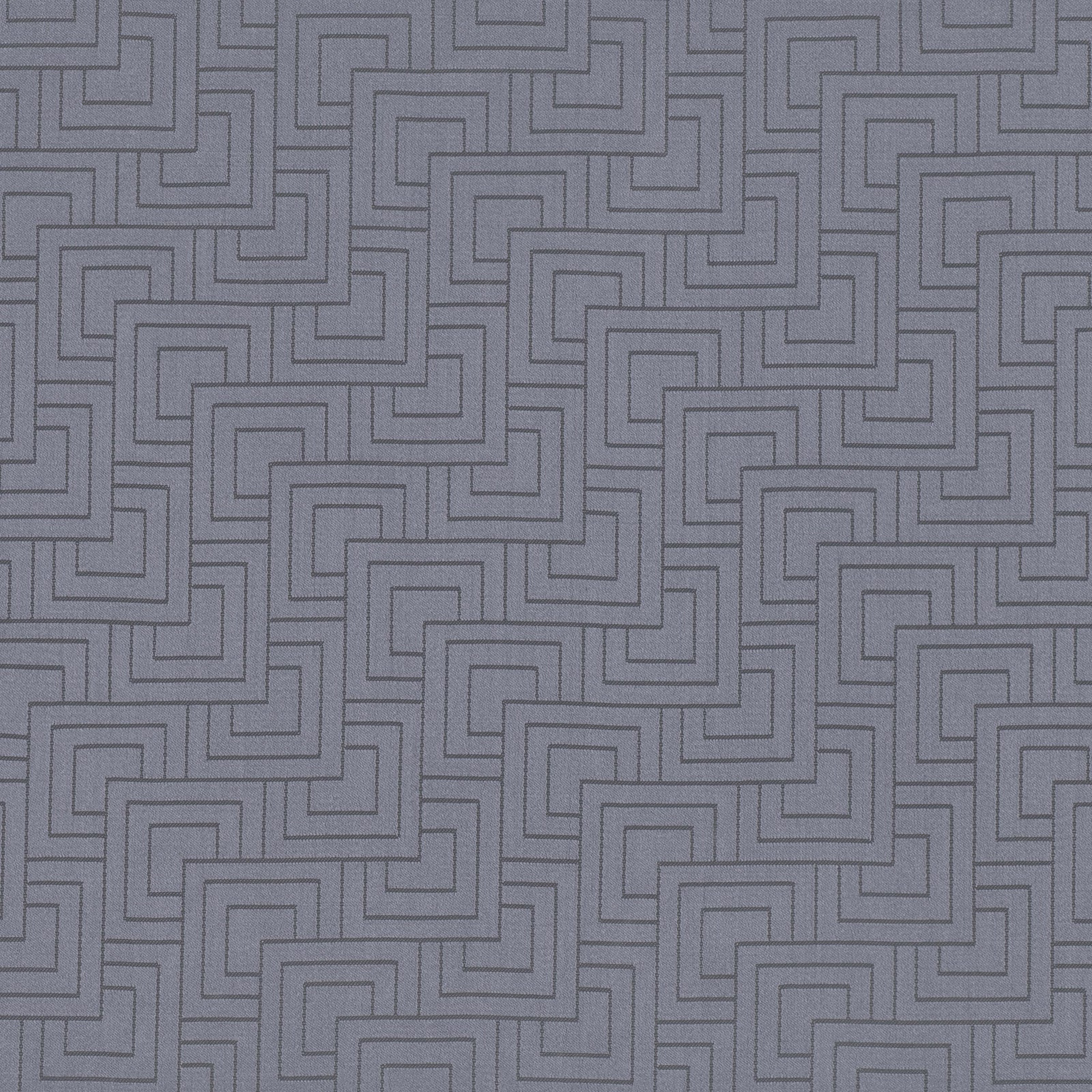 Cool ink-grey textile with fine charcoal interlocking maze lines and subtle woven texture