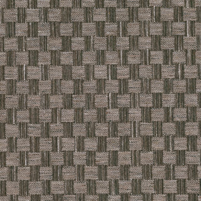 Muted chestnut and olive-grey woven fabric with an irregular block-check texture