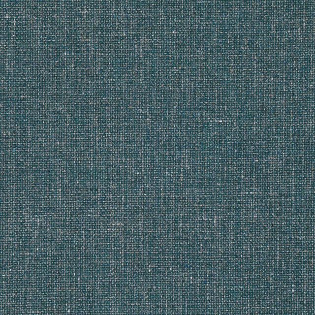 Deep peacock teal woven fabric with fine pale flecks and tactile slub texture