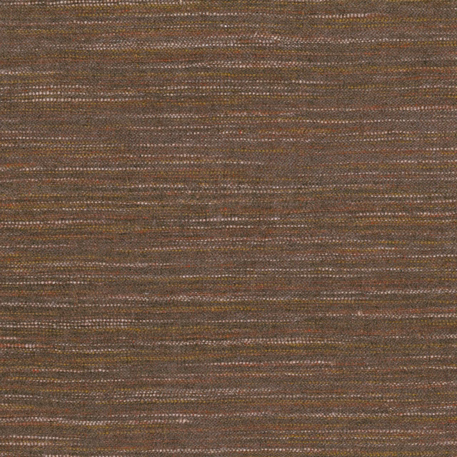 Close-up of burnt orange-brown horizontal slub weave with olive and taupe flecks