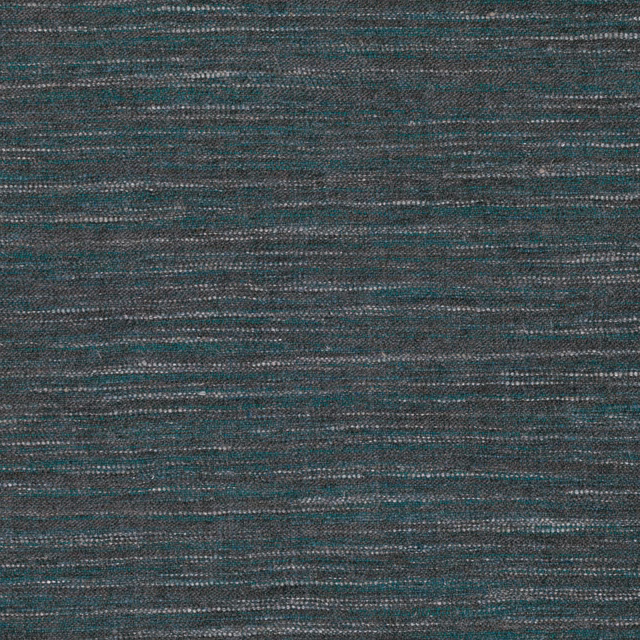 Deep peacock-teal woven fabric with charcoal grey horizontal striations