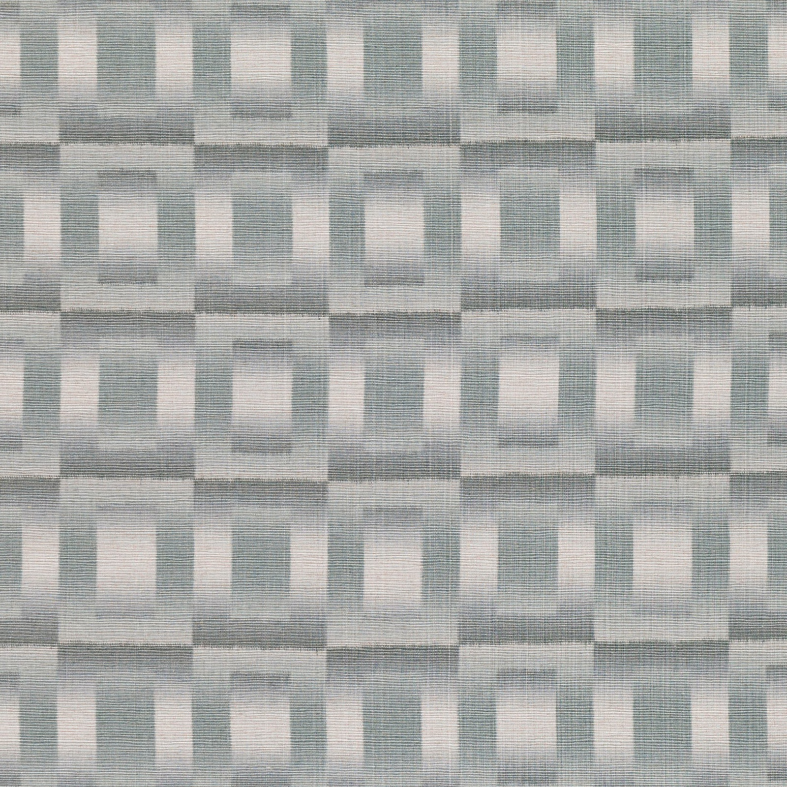 Pale aluminium-grey woven fabric with softened rectangular geometric blocks