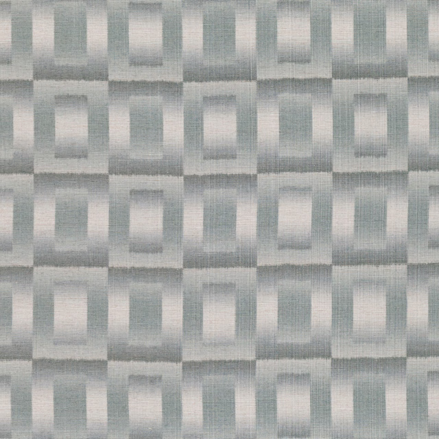 Pale aluminium-grey woven fabric with softened rectangular geometric blocks
