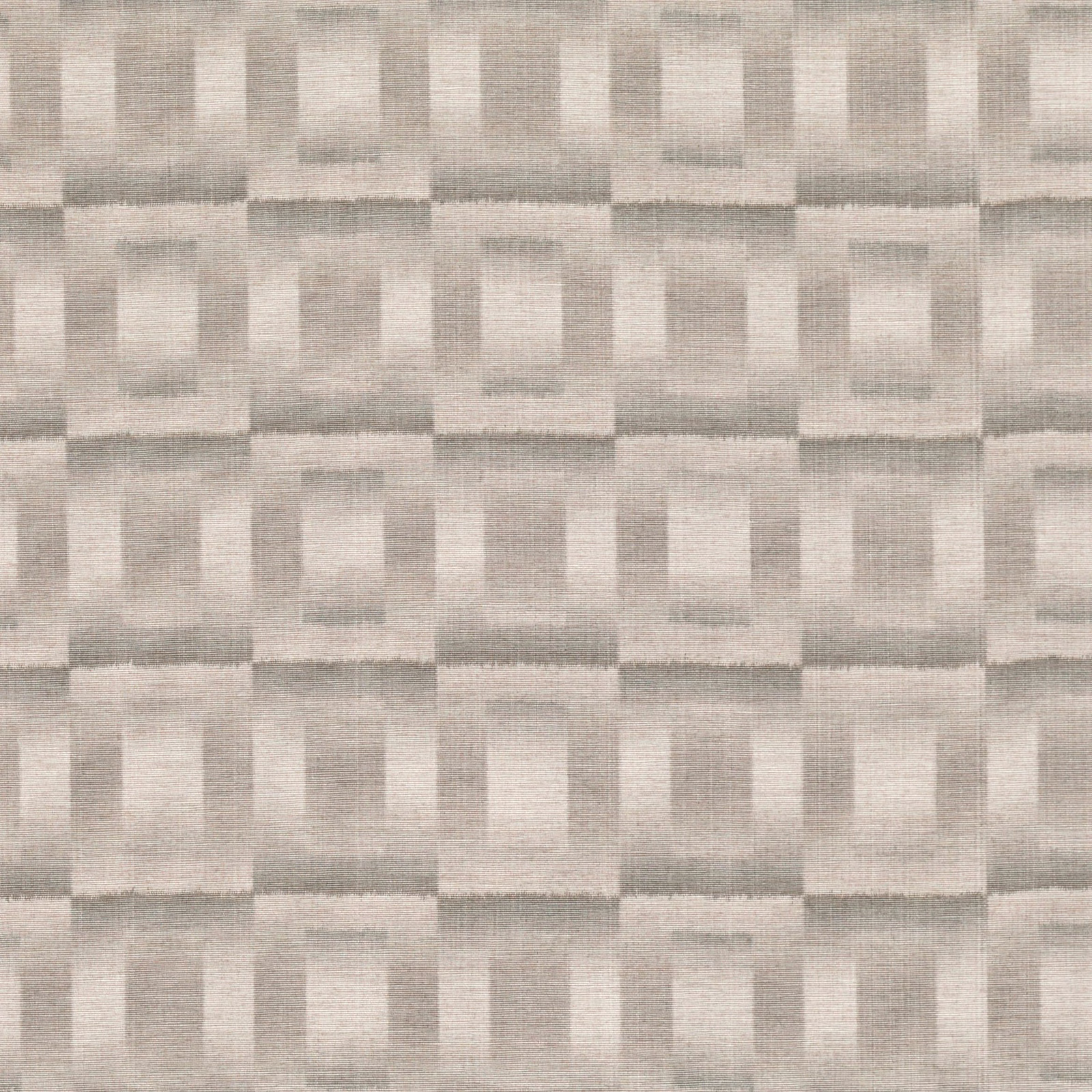 Storm-grey woven textile with pale rectangular checks and softly textured tonal bands