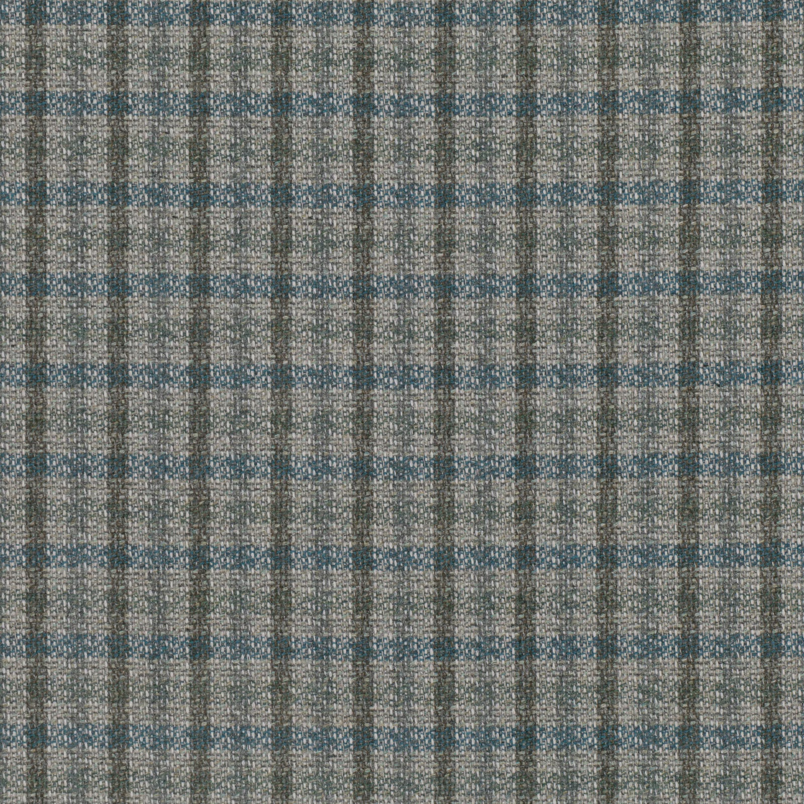 Close-up of Atlantic’s blue-grey and taupe woven check with flecked texture
