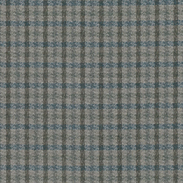 Close-up of Atlantic’s blue-grey and taupe woven check with flecked texture