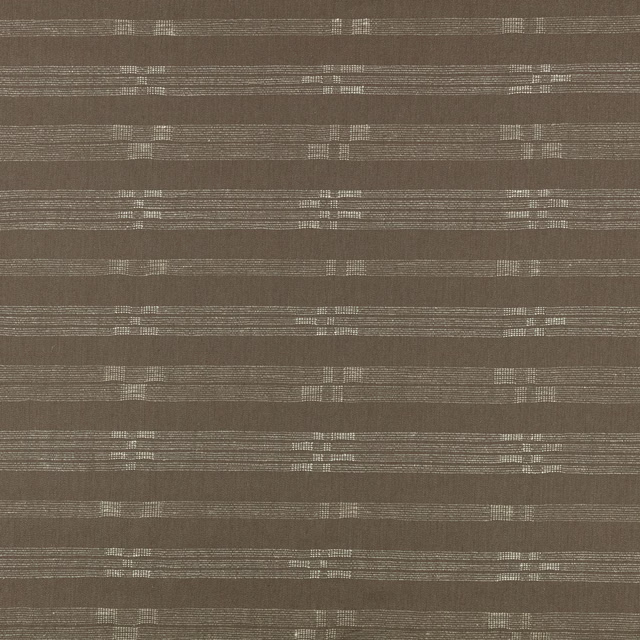 Muted chestnut taupe weave with broken pale horizontal bands and fine texture