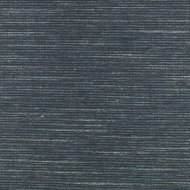 Close-up of dark blueberry blue fabric with fine, irregular horizontal woven texture