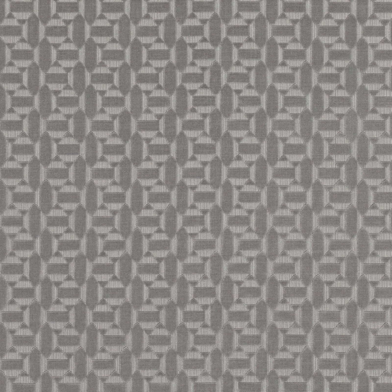 Muted pewter-grey woven fabric with a small faceted geometric repeat