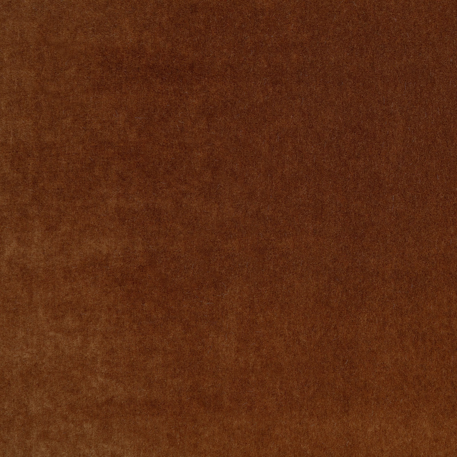 Warm sienna-brown plush fabric swatch with softly mottled, light-catching pile
