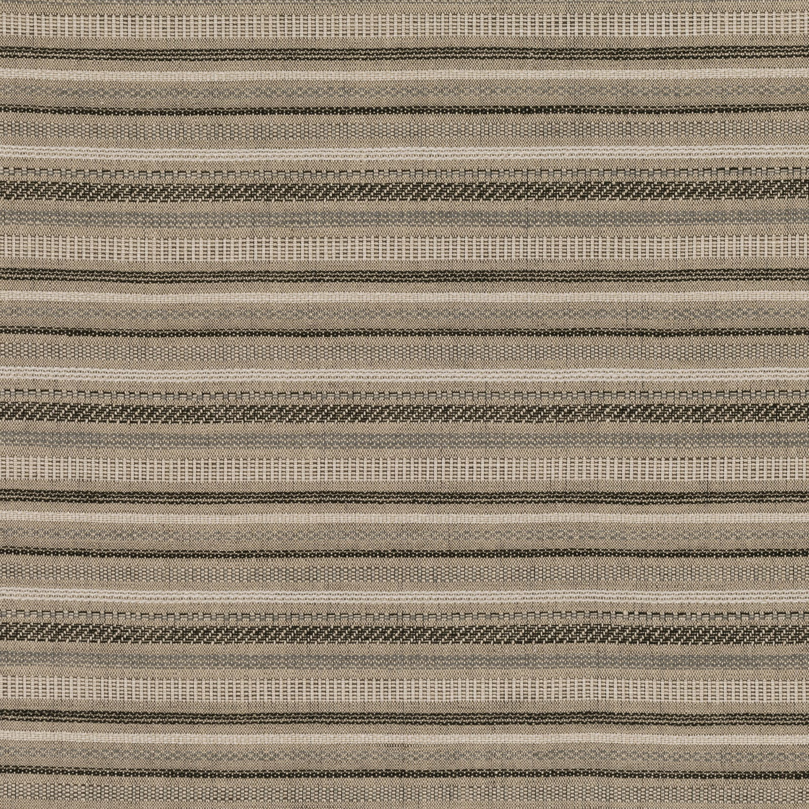 Warm wheat textile with taupe, charcoal and cream horizontal woven bands